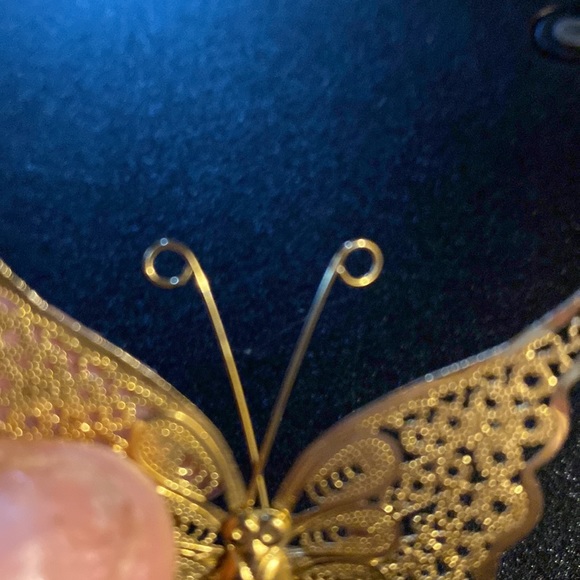 Dainty Goldtone Butterfly Pin - Picture 3 of 7